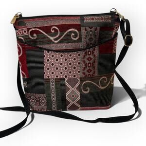 Danny K Beverly Hills CA Patchwork Tapestry Crossbody Bag Made in USA